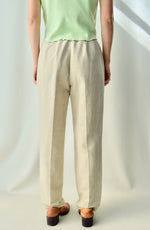 Tan Linen Blend Trousers