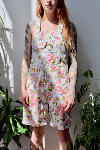 Nineties Floral Cotton Shorteralls