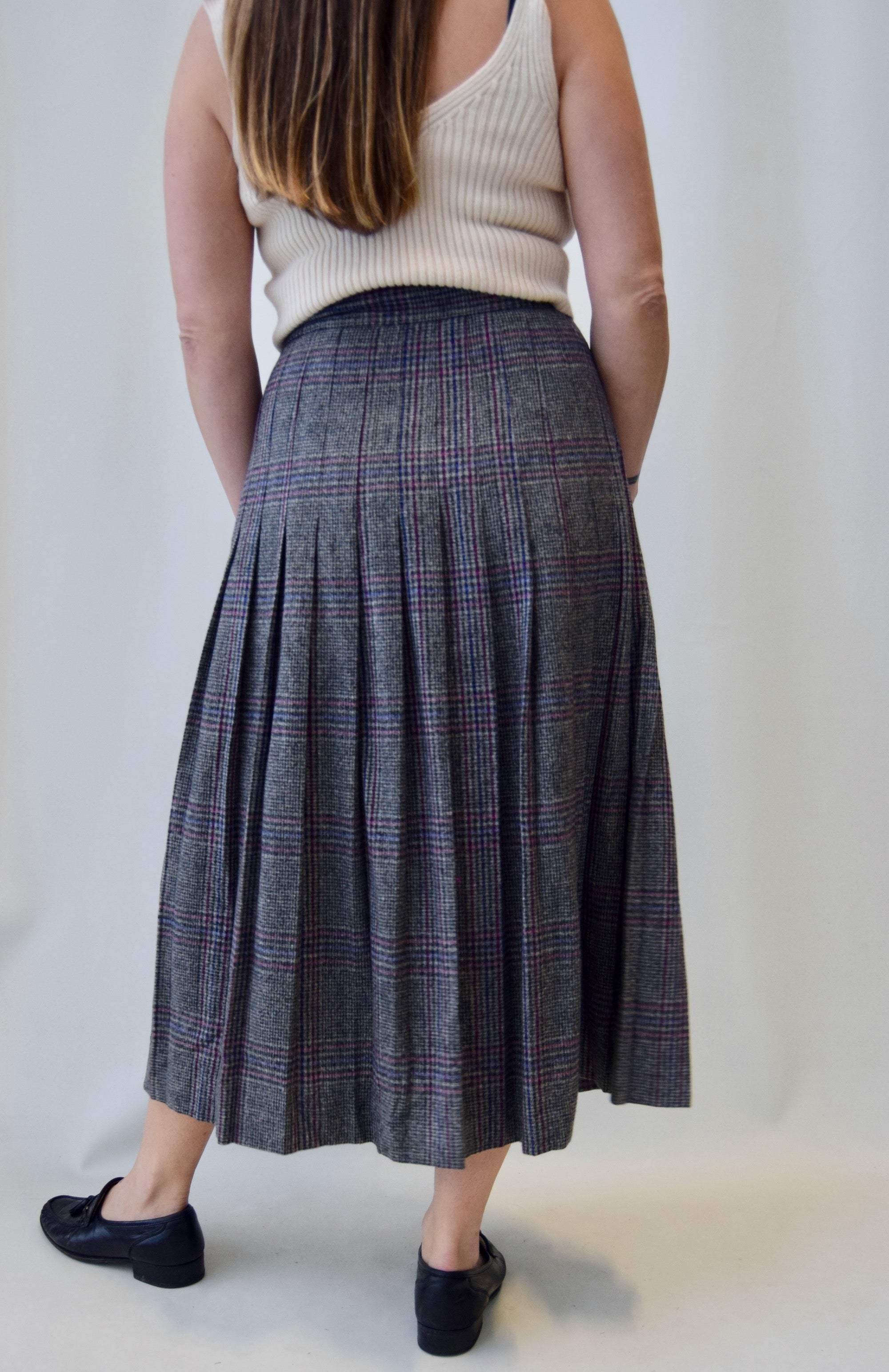 Christian Dior Plaid Wool Wrap Skirt