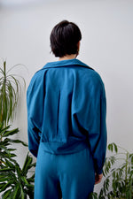 Eighties Teal Silk Suit