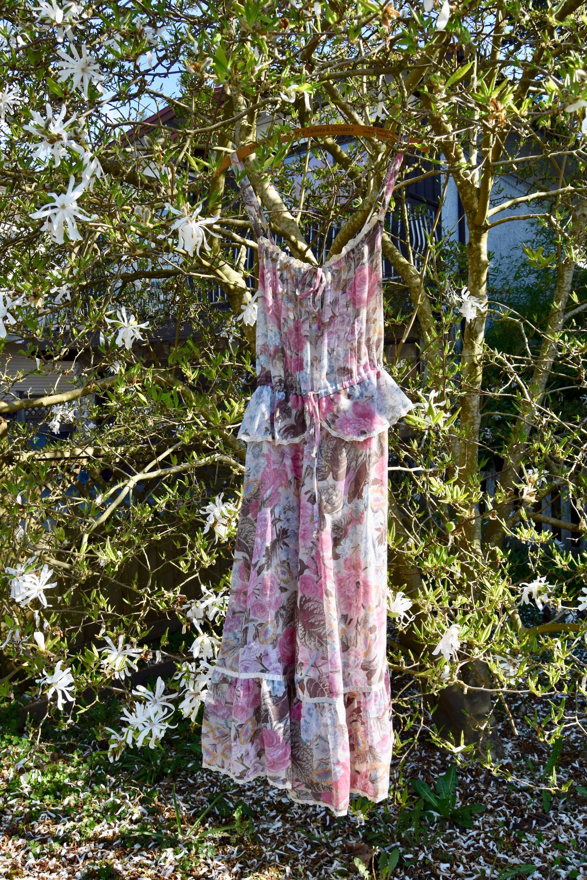 1970's "Foxy Lady" Sheer Floral Dress