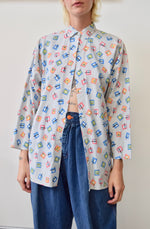 Abstract Grey Button Up