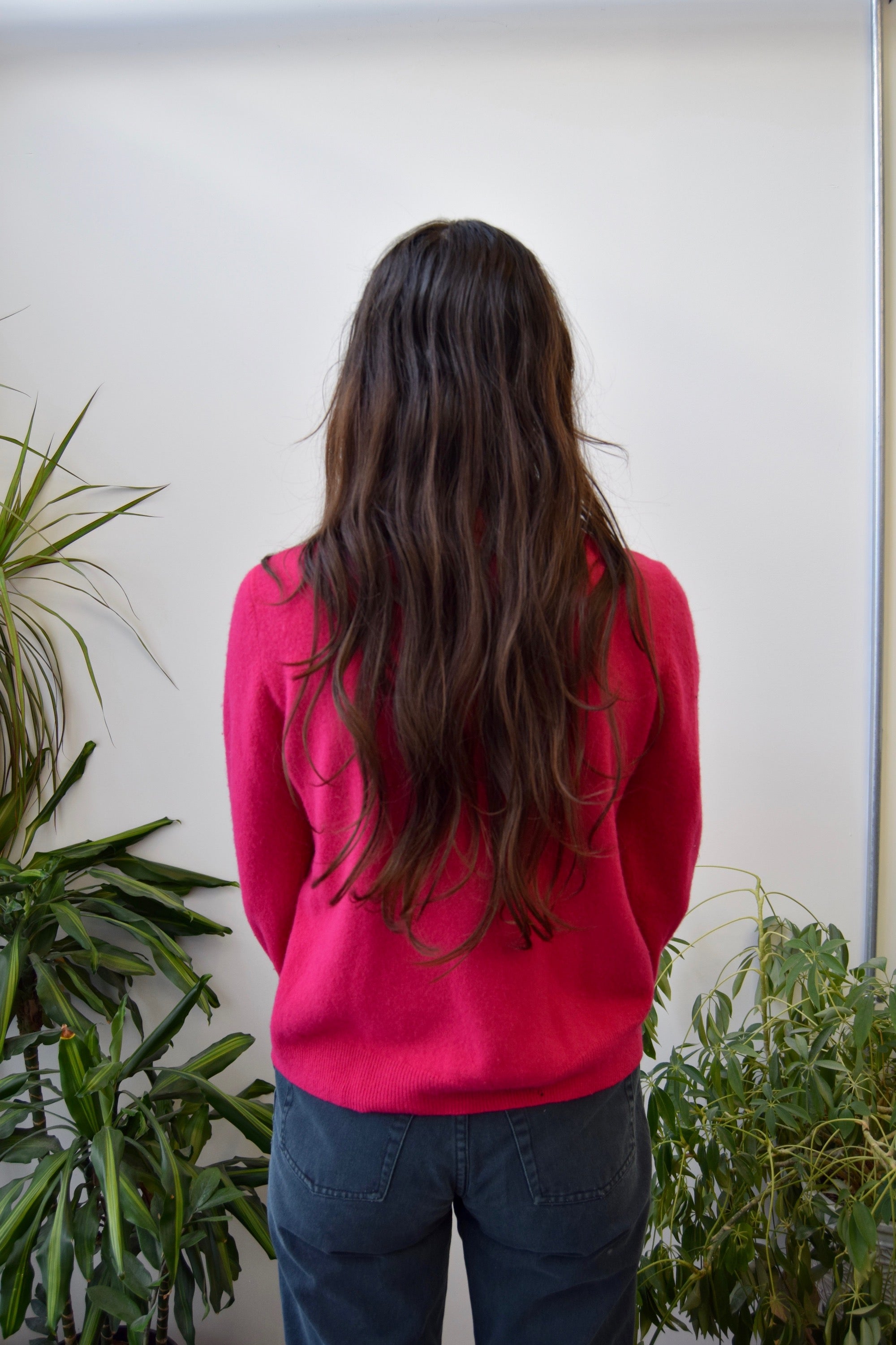 Hot Pink Wool Cardigan