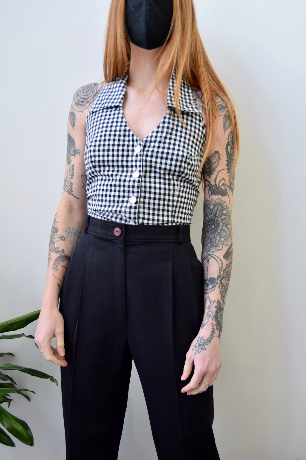 Nineties Gingham Halter Top