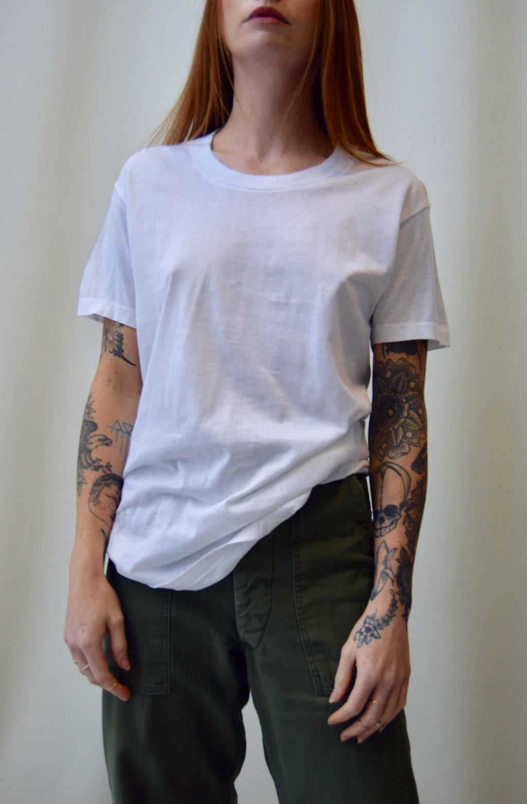 'Golden Comfort' Crisp White Tee