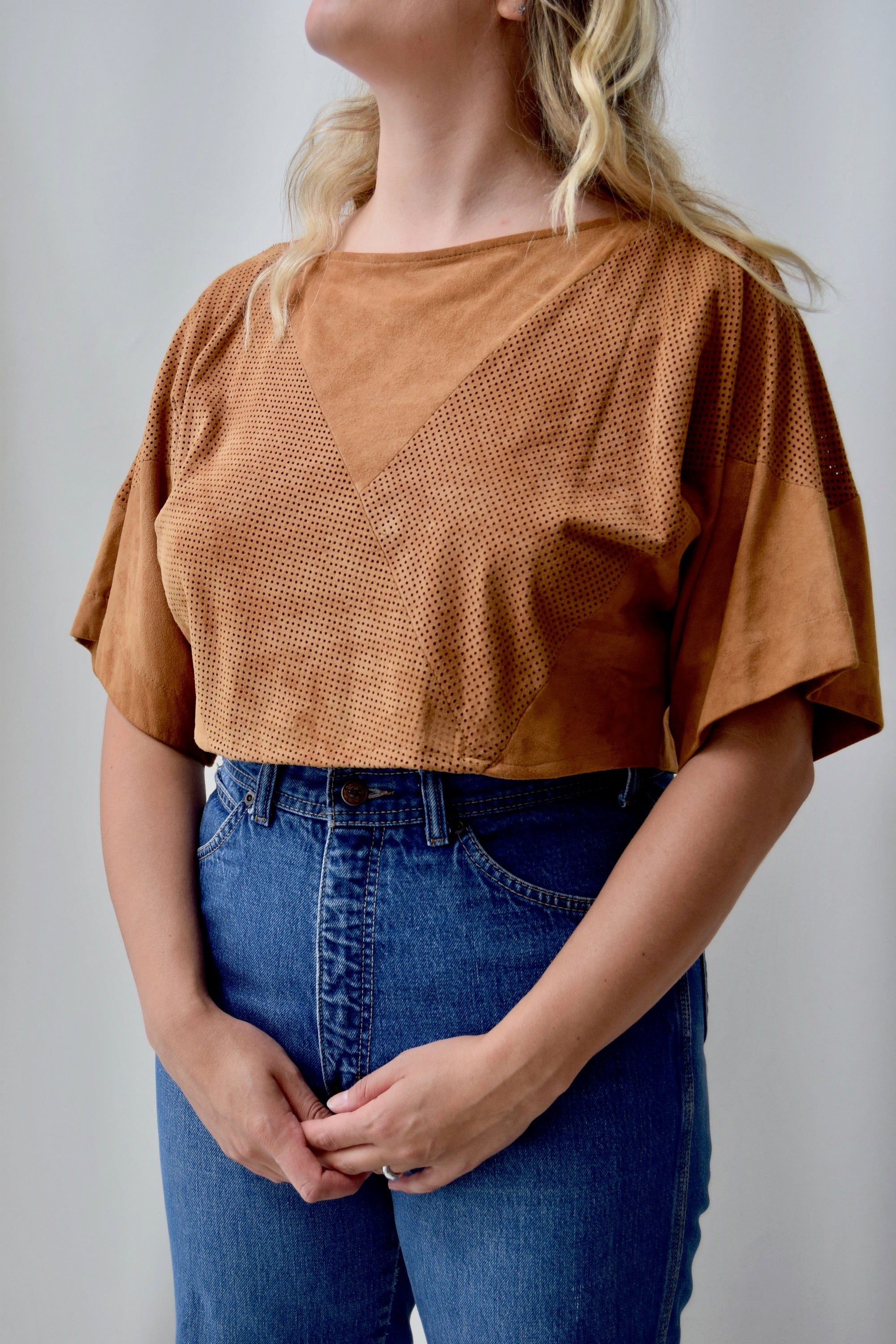 Tawny Suede "Leather Ranch" Crop Top