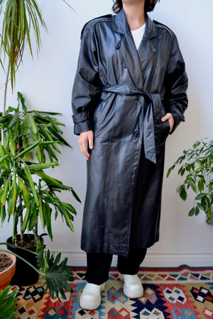 Eighties Leather Trench
