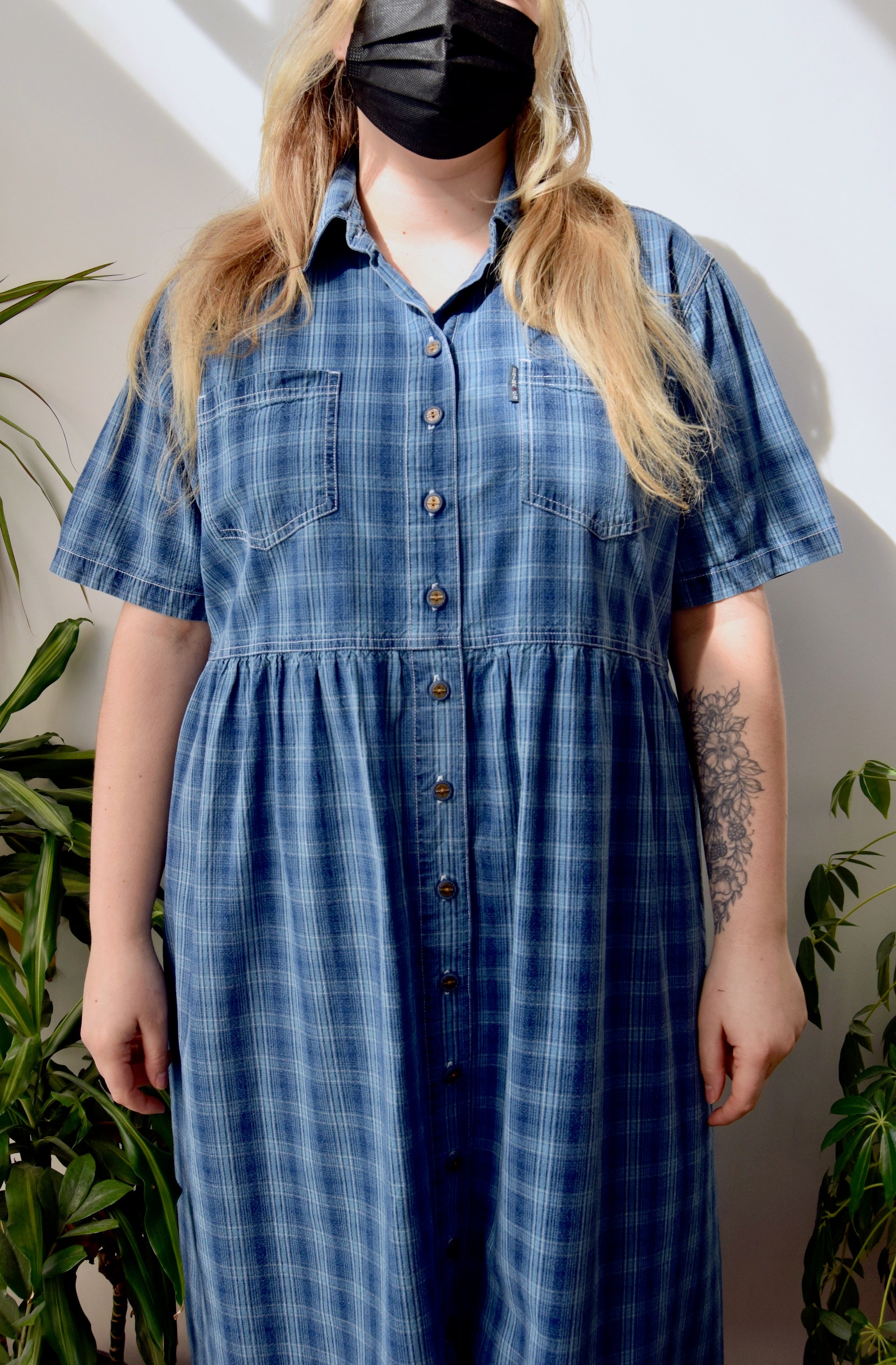 Plaid Denim Shirtdress