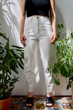 High Waisted Cream Jeans