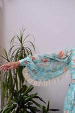 Seventies Seafoam Ruffle Sleeve Dress