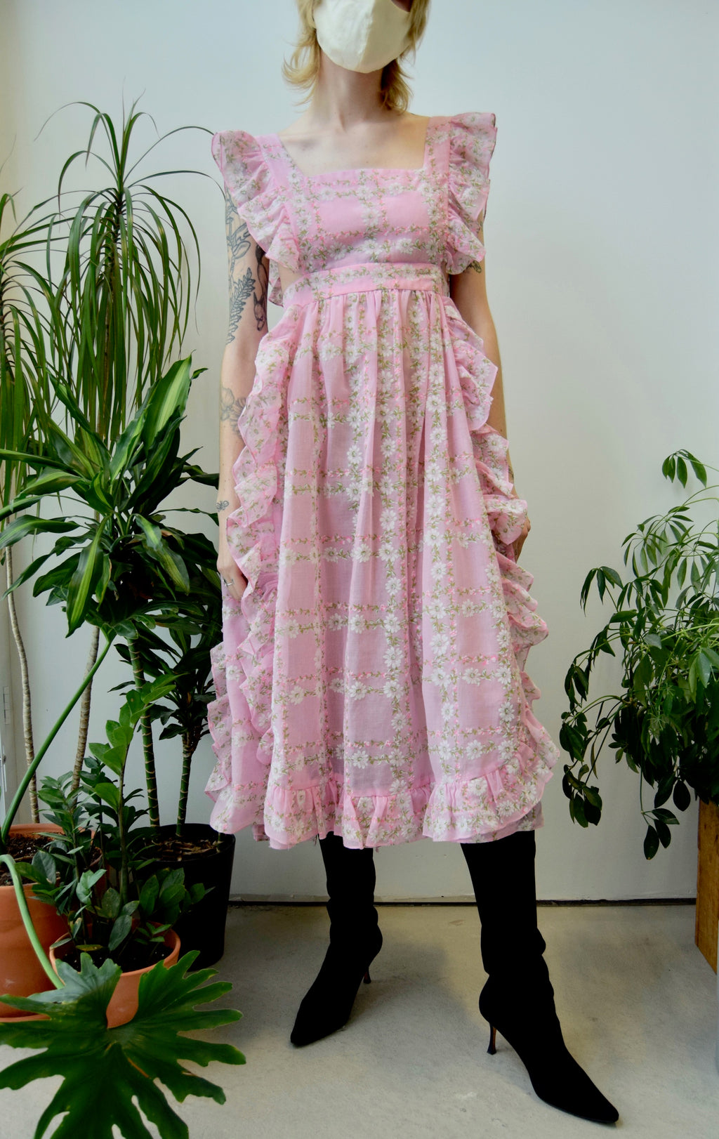 Seventies Daisy Pinafore Dress