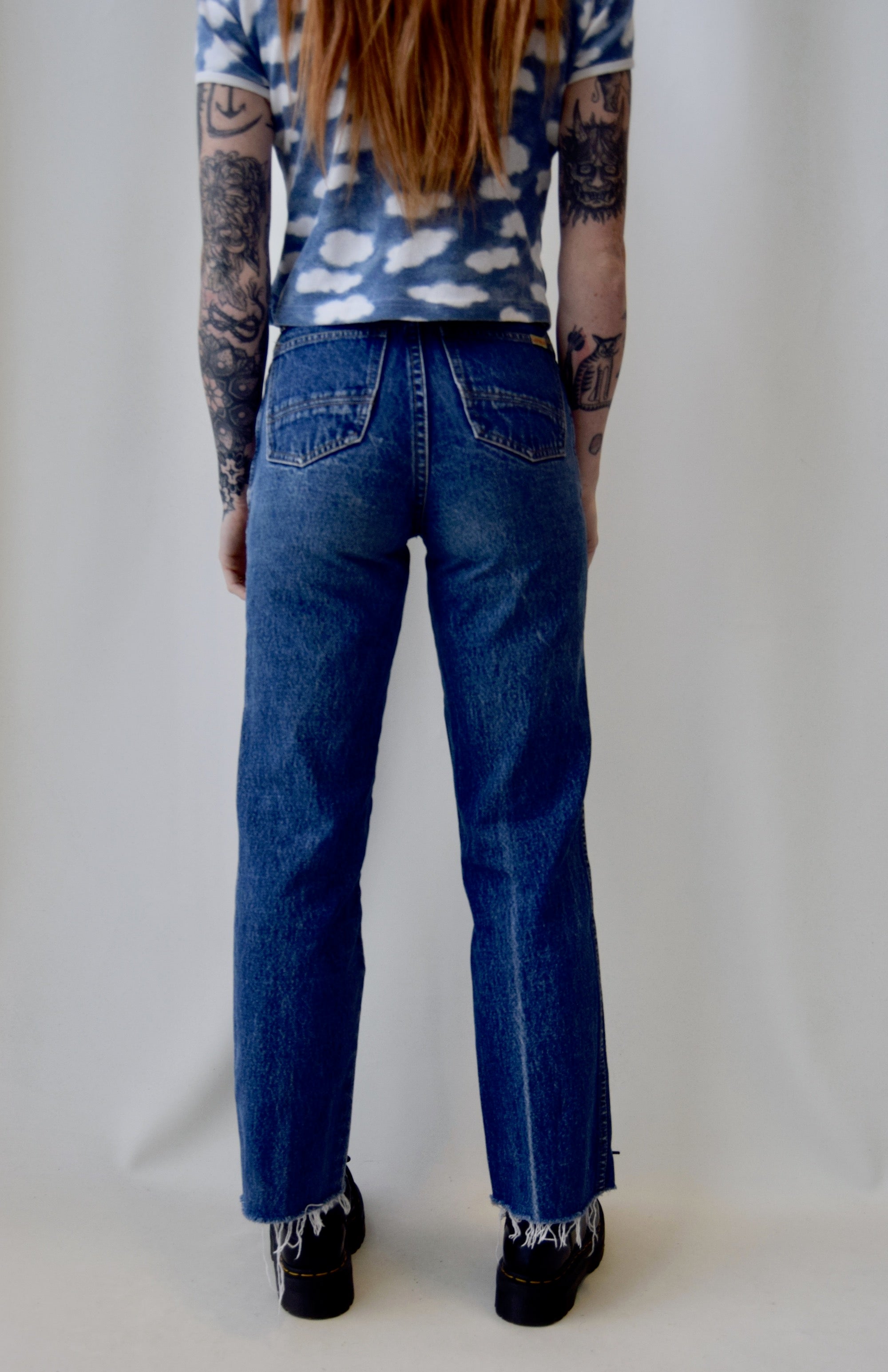 Raw Hem "Lawman" Blue Jeans