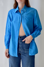 Aqua Raw Silk Top