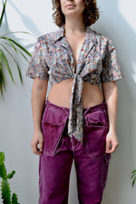 Patterned Tie Up Belly Top