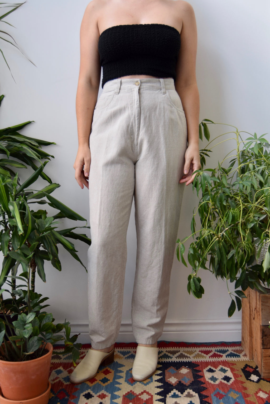 High Waist Linen Pants