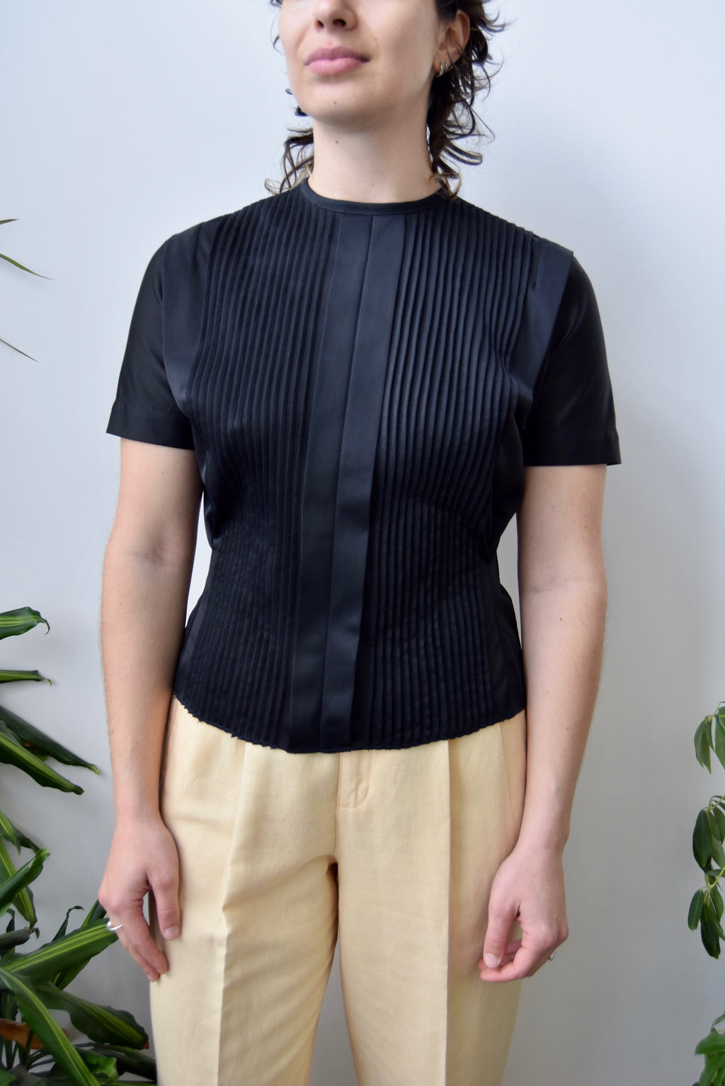 Vintage Nylon Pleat Blouse