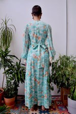Seventies Seafoam Ruffle Sleeve Dress