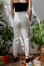 High Waisted Cream Jeans