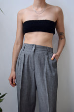 Linen Blend Grid Trousers