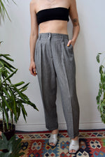 Linen Blend Grid Trousers