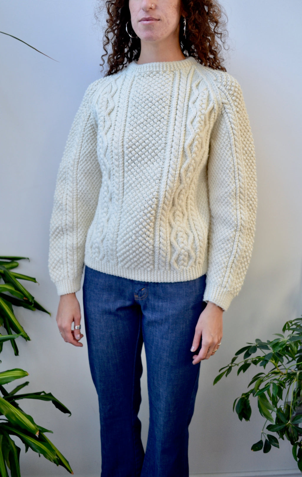 Bobble Knit Fisherman Sweater