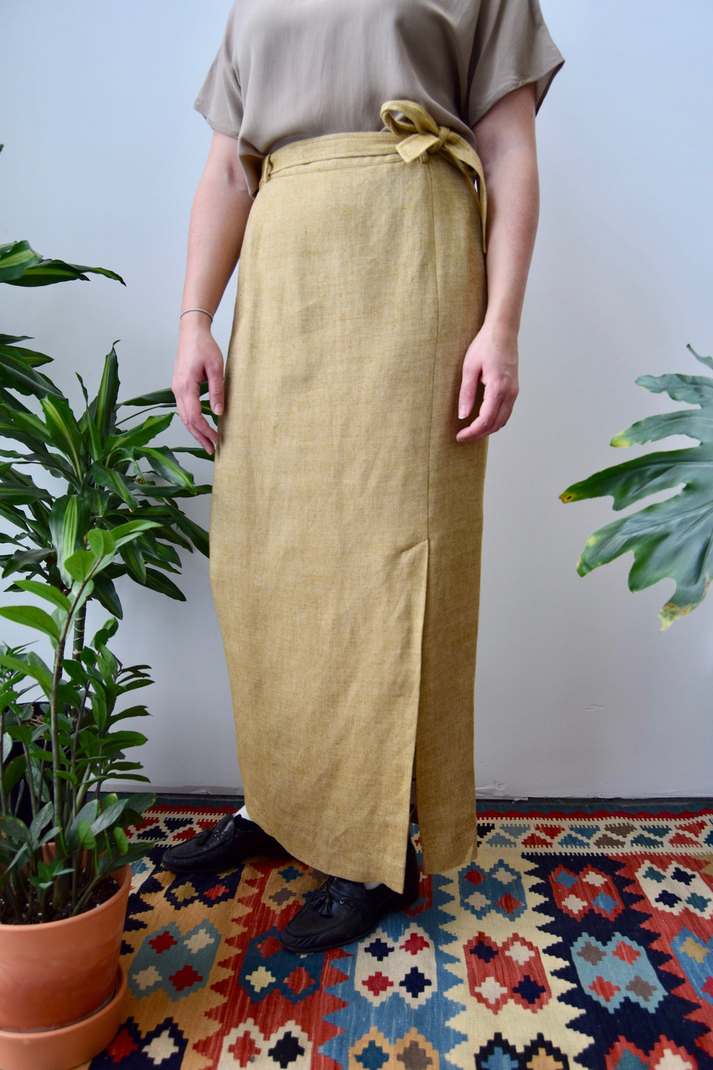 Goldenrod Linen Skirt