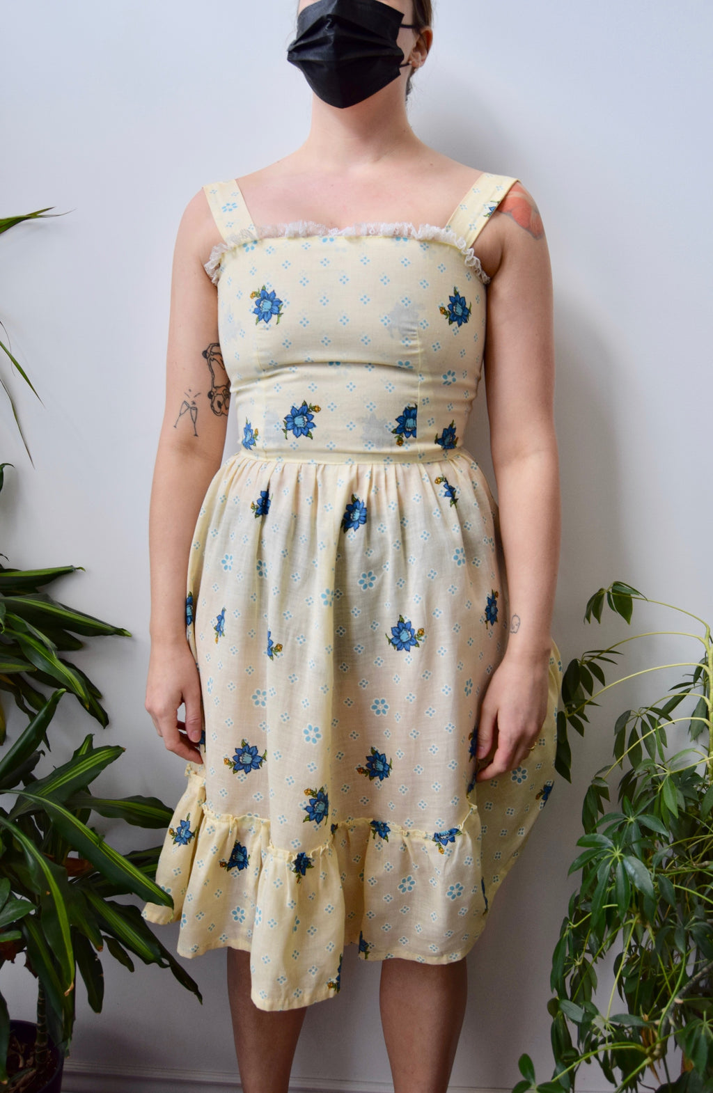 Seventies Butter Floral Dress