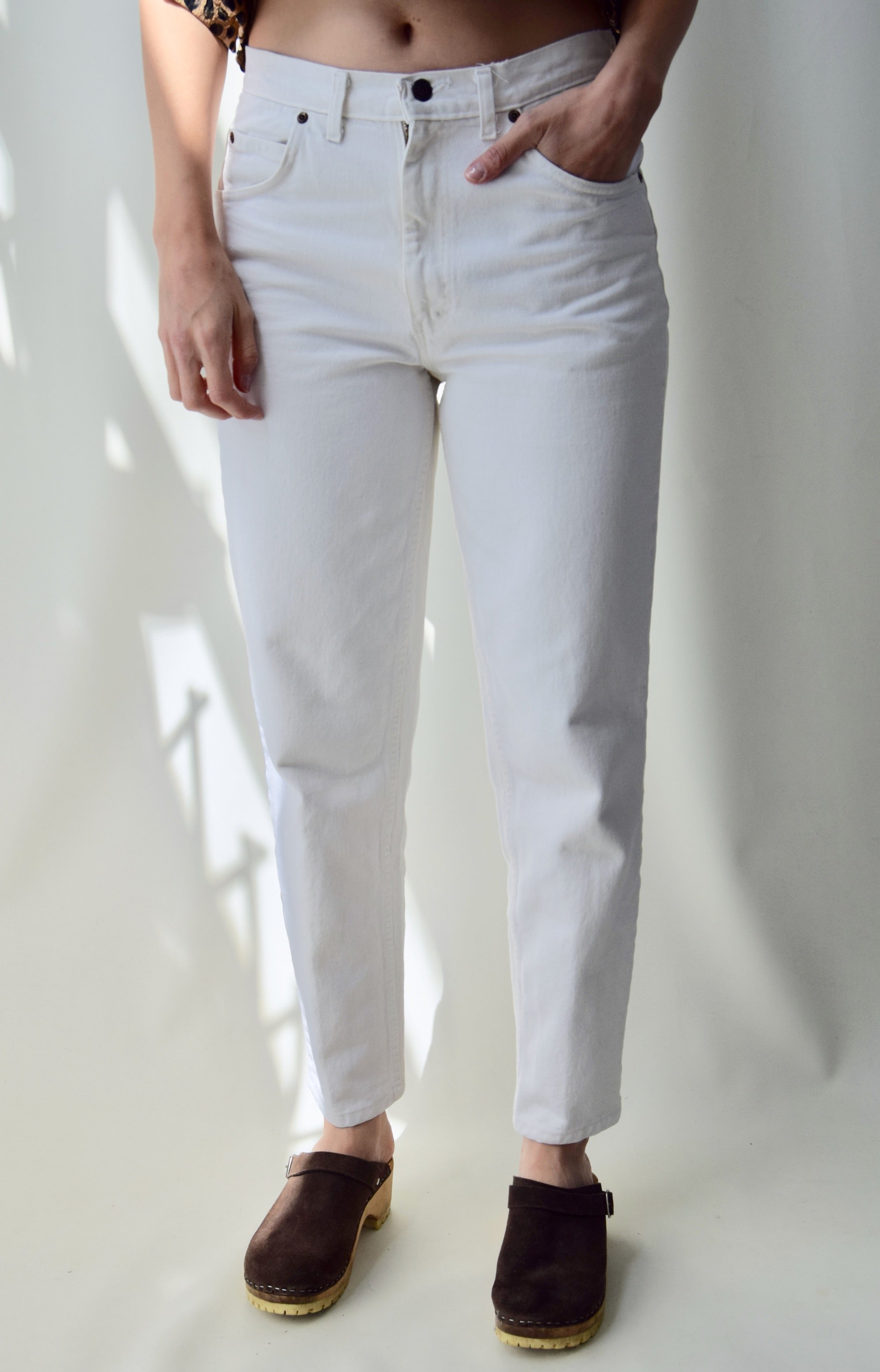 Straight Leg White Jeans