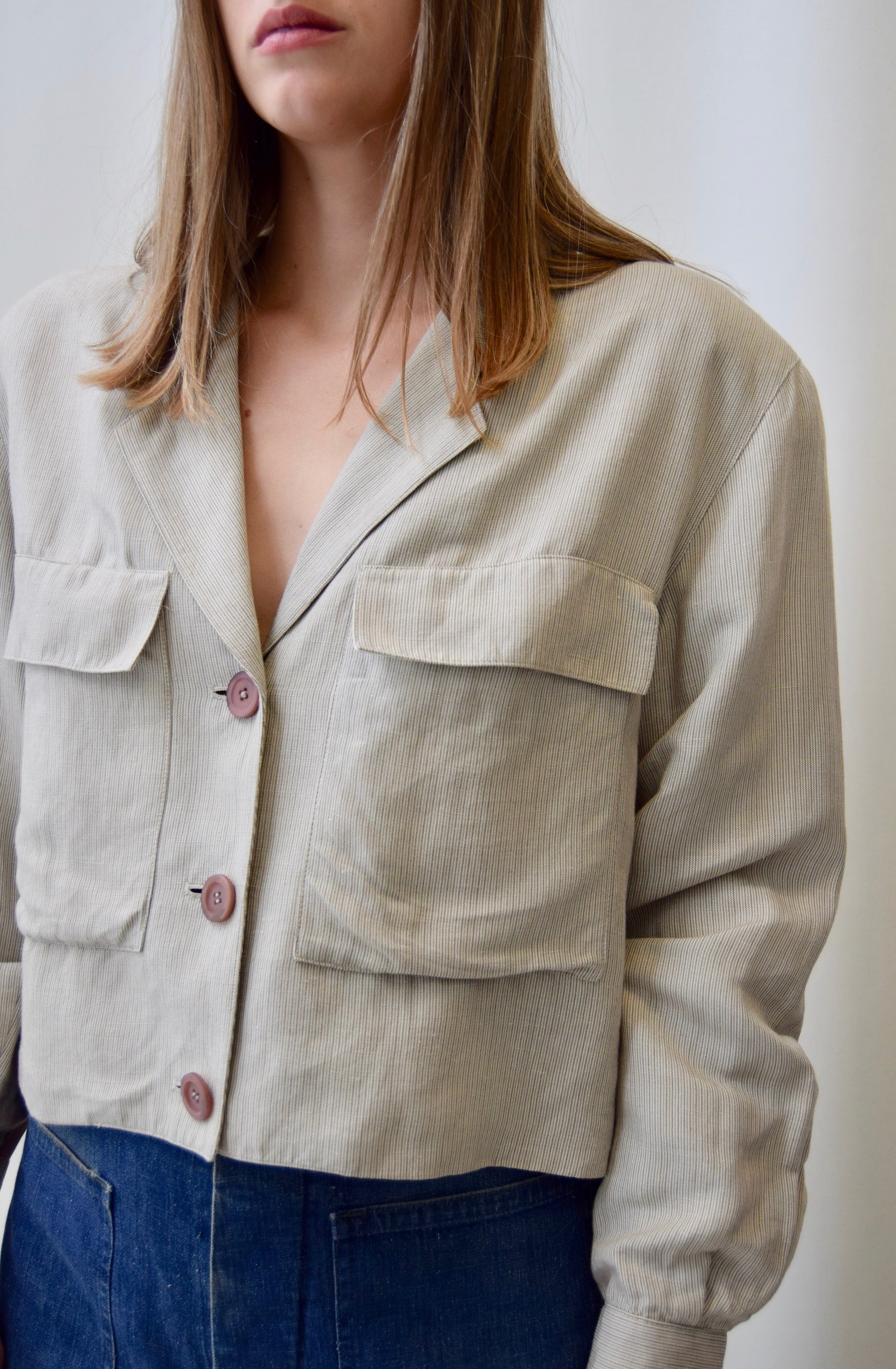 Perfect Cropped Striped Light Jacket