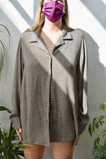 Plaid Rayon Knit Blouse