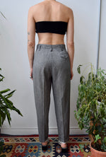 Linen Blend Grid Trousers