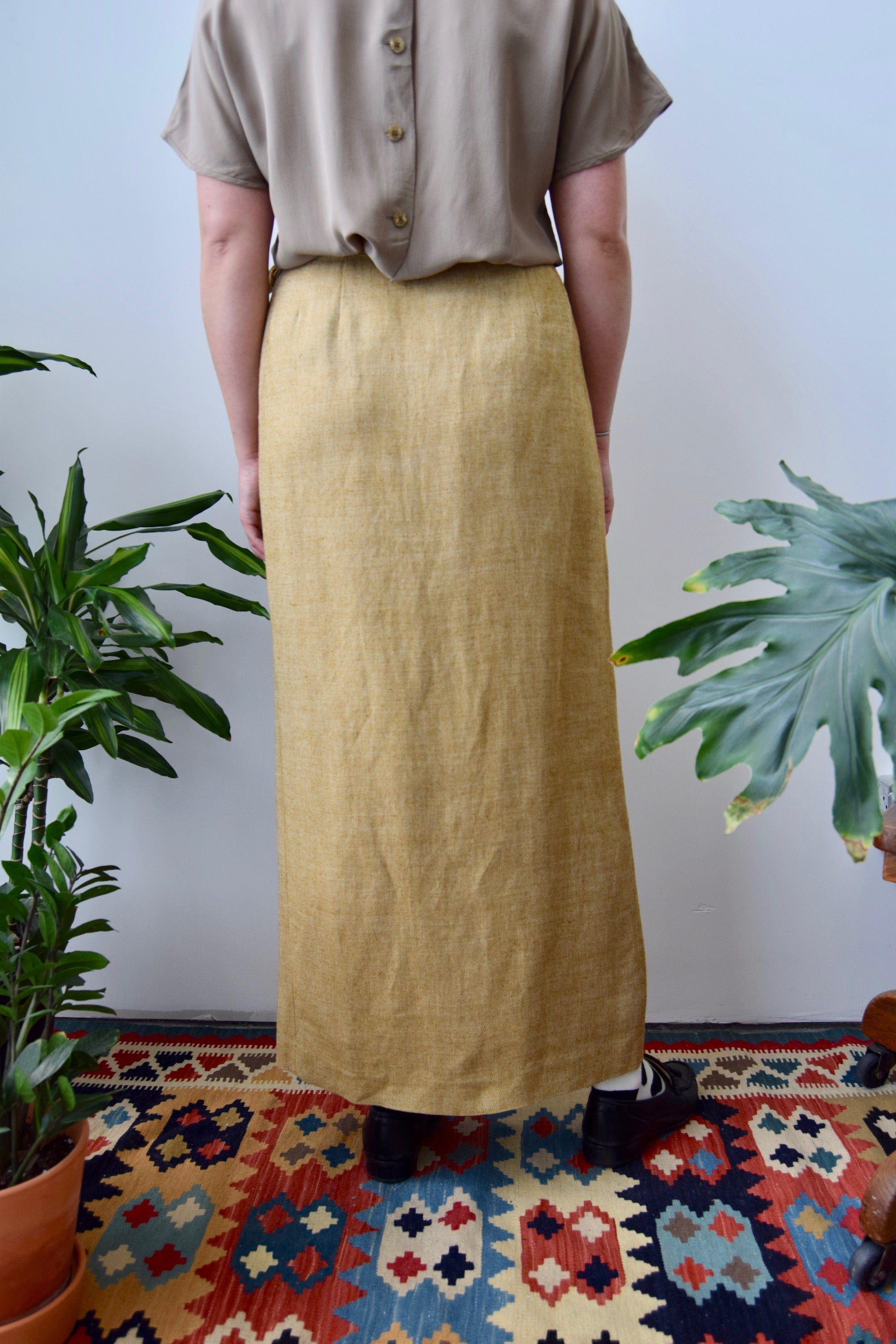 Goldenrod Linen Skirt