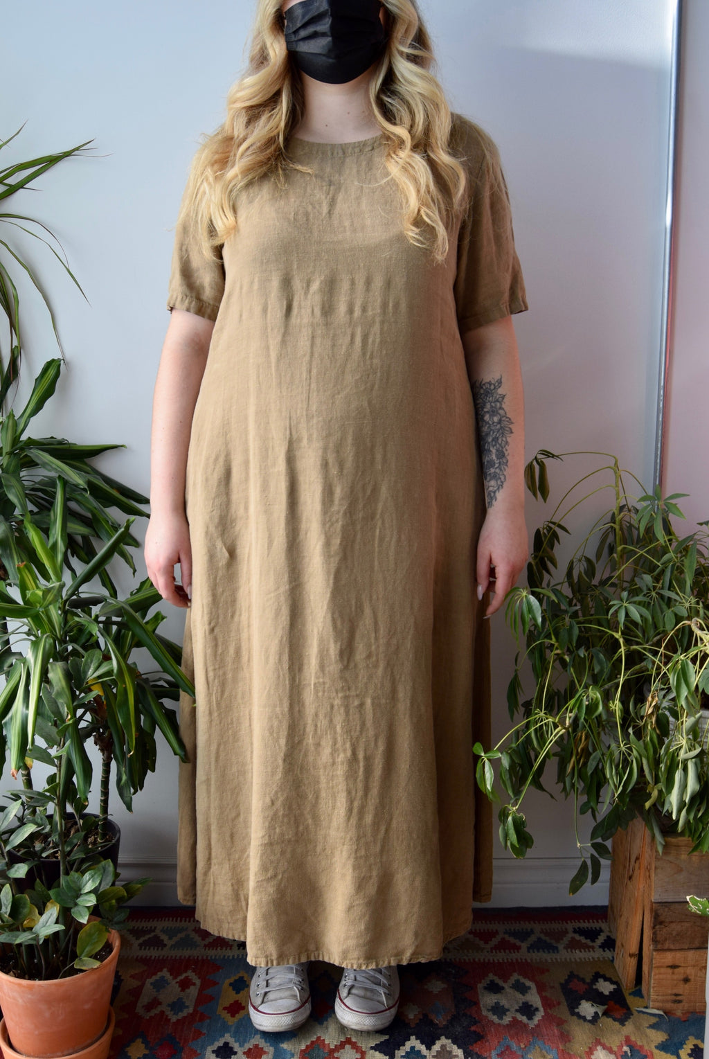 Peanut Linen Market Dress