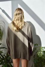 Plaid Rayon Knit Blouse