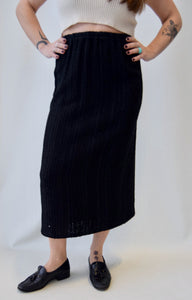 Black Knit Midi Skirt