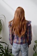 Ruffle Plaid Western Top