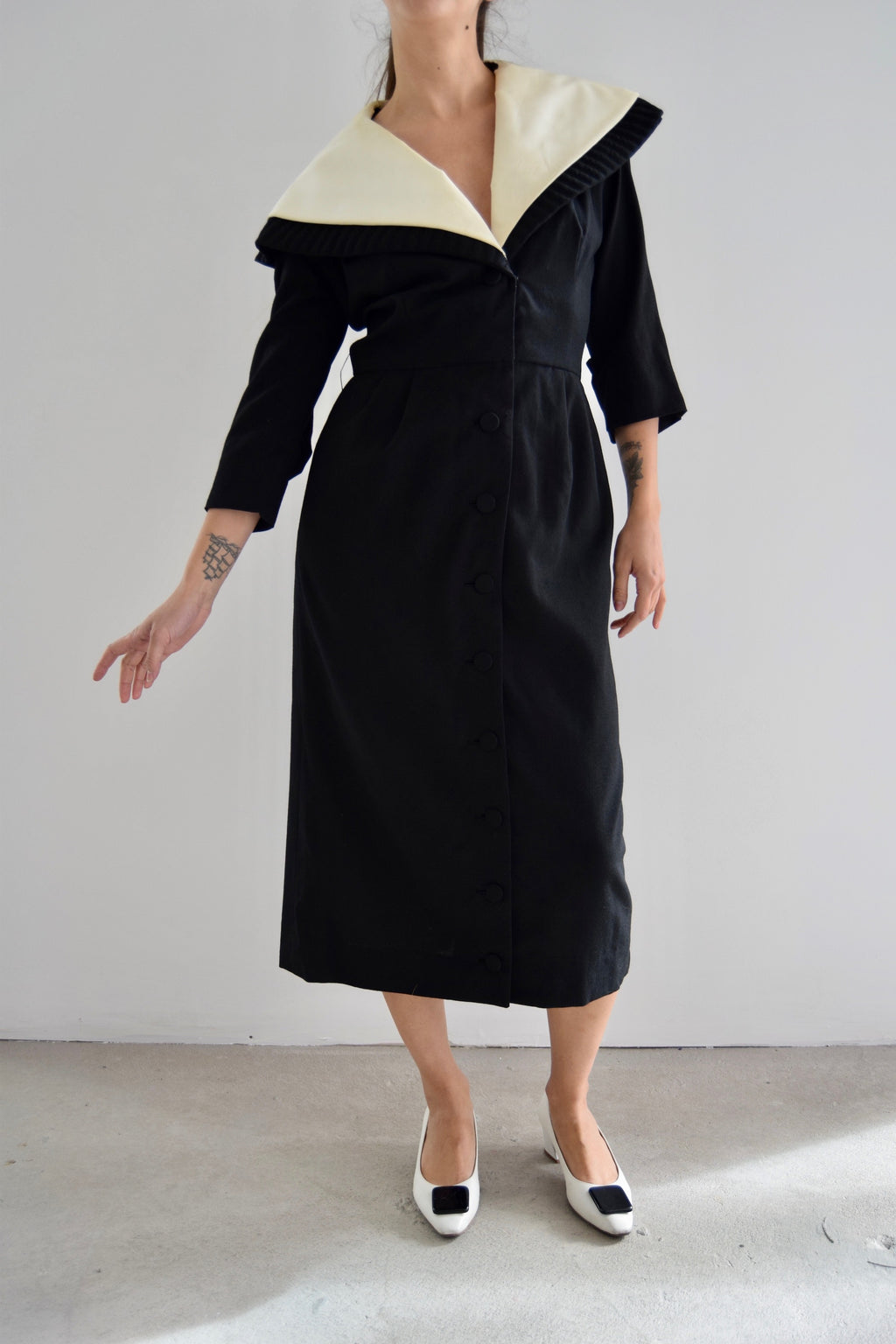 Vintage 50's Lilli Ann Cape Collar Dress