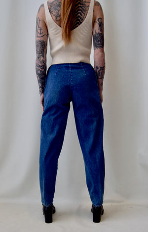 Pleated Baggy Jeans