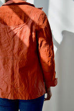 1970's Orange Leather & Suede Shirt