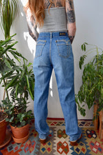 Mid-Wash Straight Leg Jeans