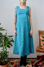 Teal Plaid Wool Dress