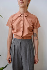 Vintage Cocoa Cotton Blouse