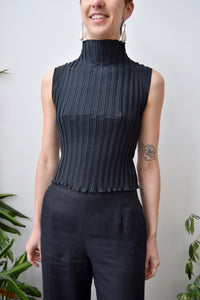 Pleated Mock Neck Top