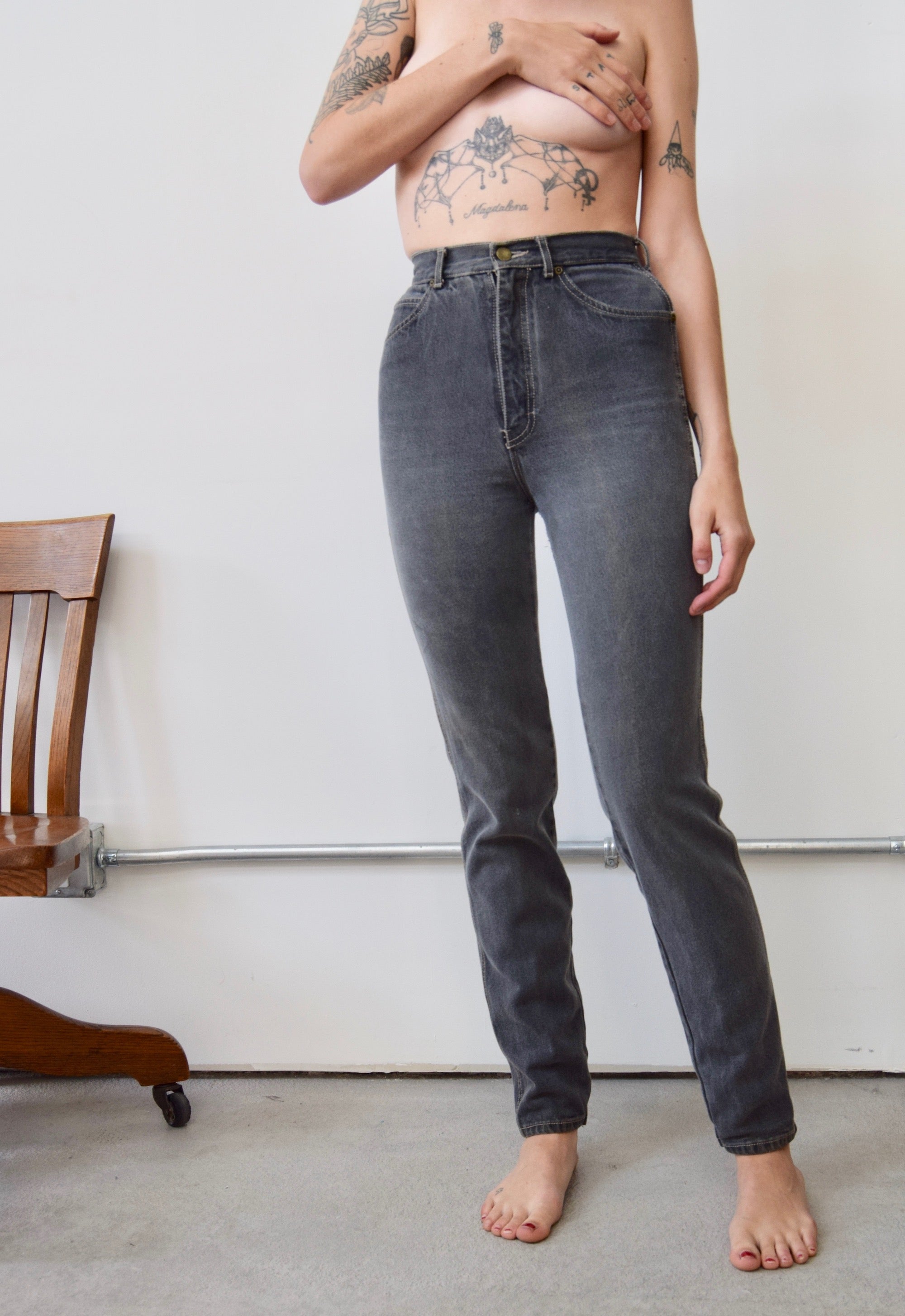 80's 'Derrieres' Grey Jeans