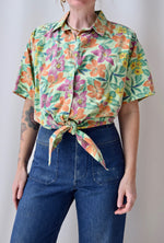 Muted Green Floral Crop Top