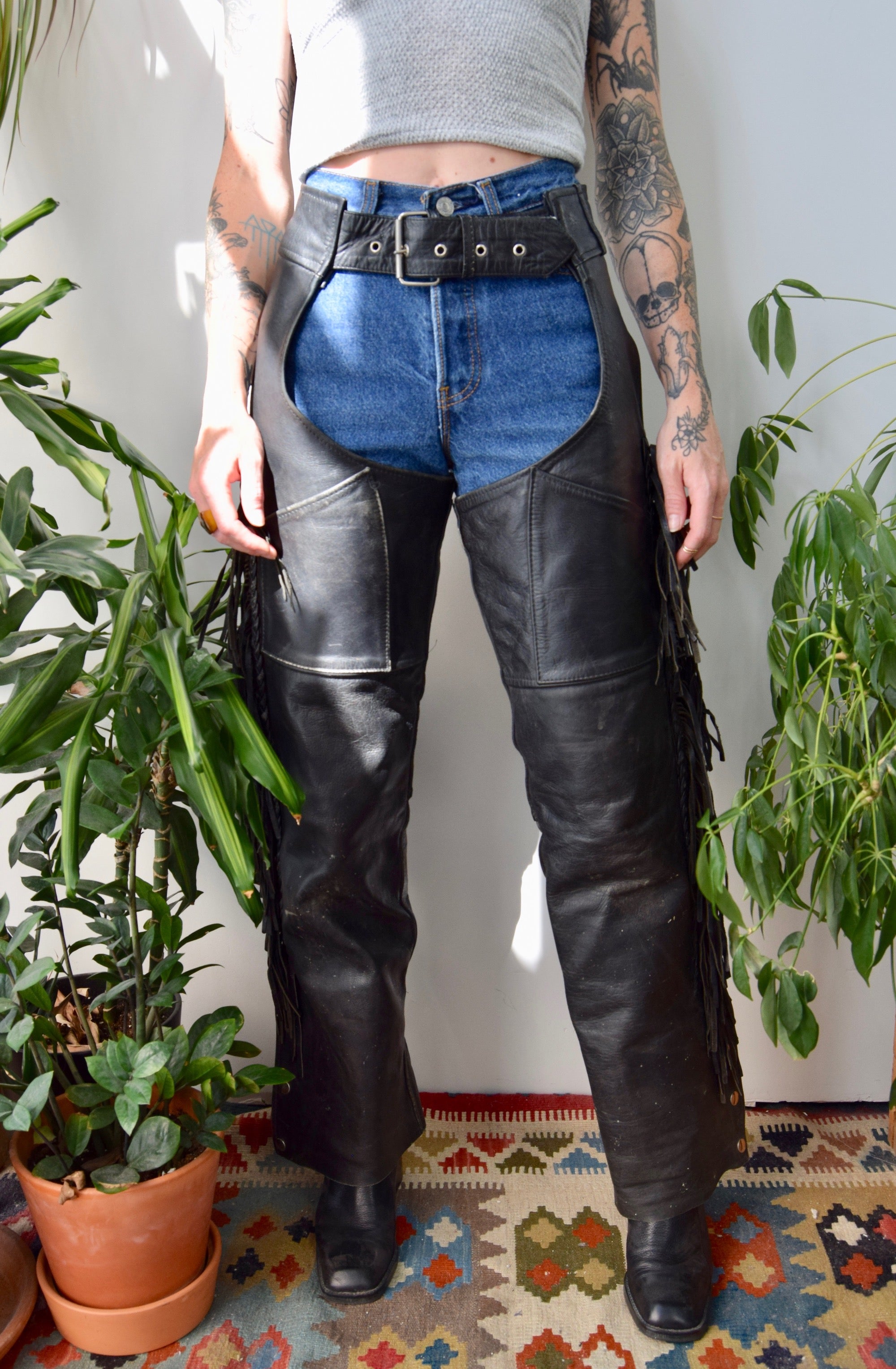 Harley Davidson Chaps. High Quality Leather. Vintage Motorcycle