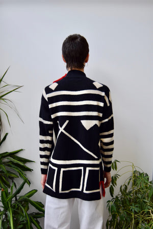 B&W Abstract Lambswool Sweater