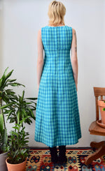 Teal Plaid Wool Dress