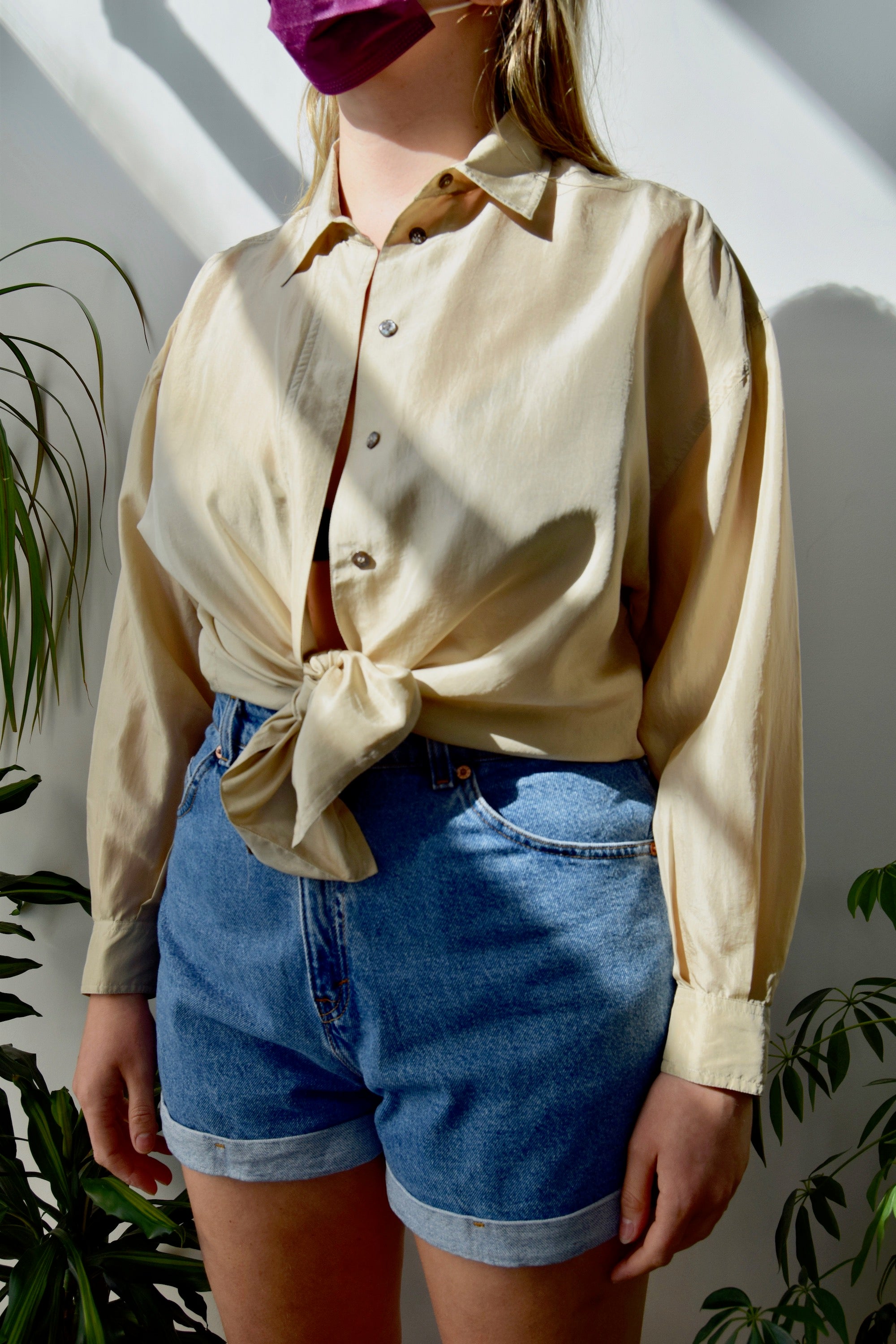 Classic Beige Silk Top