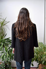 40's/50's Black Ruched Swing Coat